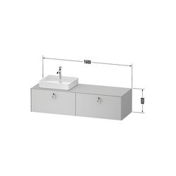 Duravit White Tulip Konsolen-WTU wandh 550x1600x408mm L, Eiche Natur massiv Ma... DURAVIT-WT4890LH5580000 4063382921703 (Abb. 1)
