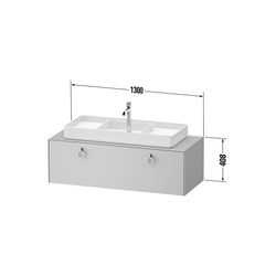 Duravit White Tulip Konsolenwaschtischunterbau wandh 550x1300x408mm R/M KSP AM... DURAVIT-WT4982R77850010 4063382546692 (Abb. 1)