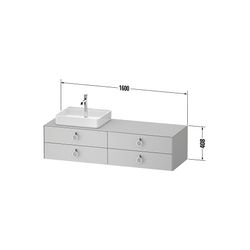 Duravit White Tulip Konsolen-WTU wandh 550x1600x408mm L/M mit KSP Eiche Natur ... DURAVIT-WT4995LH5390010 4063382932327 (Abb. 1)