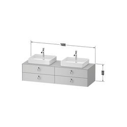 Duravit White Tulip Konsolenwaschtischunterbau wandh. 550x1600x408mm Steingrau... DURAVIT-WT4996B92920010 4063382932662 (Abb. 1)