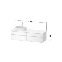 Duravit Zencha Konsolen-WTU wandh. 550x1600x442mm L, Natur Eiche Matt/Graphit ... DURAVIT-ZE4824L30800000 4063382837103 (Abb. 1)