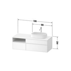 Duravit Zencha Konsolen-WTU wandh 550x1300x442mm Weiß/Taupe SM Glas/Dekor mit ... DURAVIT-ZE4829064830000 4063382834515 (Abb. 1)