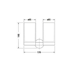 Duravit Starck T Zahnputzbecher doppelt wandhäng., Position R L, 170x98x140mm, Bron... DURAVIT-0099480400 4067116087215 (Abb. 1)