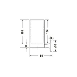 Duravit Starck T Zahnputzbecher doppelt wandhäng., Position R L, 170x98x140mm, Bron... DURAVIT-0099480400 4067116087215 (Abb. 1)