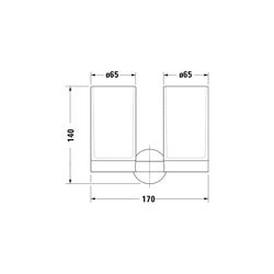 Duravit Starck T Zahnputzbecher doppelt wandhäng., Position R L, 170x98x140mm, Bron... DURAVIT-0099480400 4067116087215 (Abb. 1)