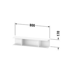 Duravit Ketho.2 Wandregal 150x800x170mm, Weiß Hochglanz, 3 offene Fächer, wand... DURAVIT-K21208022220000 4063382811776 (Abb. 1)