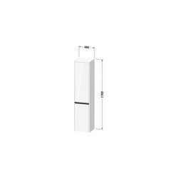 Duravit Ketho.2 Hochschrank Dekor 360x400x1760mm Basalt Matt, 2 Türen L, Griff... DURAVIT-K21329L43430000 4063382817754 (Abb. 1)