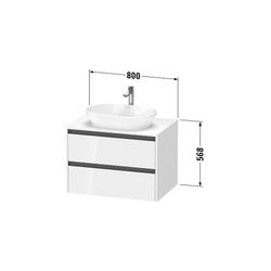 Duravit Ketho.2 Konsolenwaschtischunterbau wandh. 550x800x568mm Natur Eiche Ma... DURAVIT-K24895030300000 4063382826961 (Abb. 1)