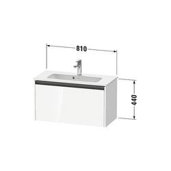 Duravit Ketho.2 Waschtischunterbau wandh. 390x810x440mm, Compact Betongrau Mat... DURAVIT-K25056007070000 4063382812643 (Abb. 1)