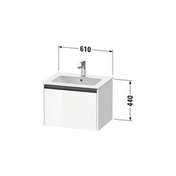 Duravit Ketho.2 Waschtischunterbau wandhäng. 480x610x440mm, Basalt Matt/ Griff... DURAVIT-K25062043430000 4063382814265 (Abb. 1)