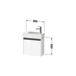 Duravit Ketho.2 Waschtischunterbau wandh. 238x484x440mm, R, Weiß Hochglanz, Gr... DURAVIT-K25072R22220000 4063382822581 (Abb. 1)