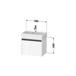 Duravit Ketho.2 Waschtischunterbau wandh. 390x584x440mm, Compact Mattweiß, Gri... DURAVIT-K25073018180000 4063382822659 (Abb. 1)