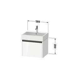 Duravit Ketho.2 Waschtischunterbau wandhäng. 460x584x440mm, Taupe Matt, Griff ... DURAVIT-K25075091910000 4063382823175 (Abb. 1)
