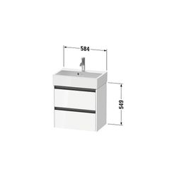 Duravit Ketho.2 Waschtischunterbau wandhäng. 390x584x549mm, Compact Graphit Ma... DURAVIT-K25273049490000 4063382822857 (Abb. 1)