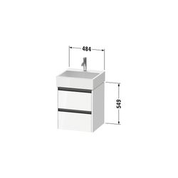 Duravit Ketho.2 Waschtischunterbau wandhäng. 460x484x549mm, Weiß Hochglanz, Gr... DURAVIT-K25274022220000 4063382823038 (Abb. 1)