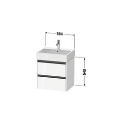 Duravit Ketho.2 Waschtischunterbau wandhäng. 460x584x549mm, Mattweiß, Griff An... DURAVIT-K25275018180000 4063382824271 (Abb. 1)