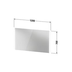 Duravit Ketho.2 Spiegel Wandmontage 33x1200x700mm, Mattweiß, LED, 18W, Betätig... DURAVIT-K27074000000000 4063382818645 (Abb. 1)