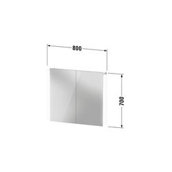 Duravit Ketho.2 Spiegelschrank Wandmontage 157x800x700mm, Weiß, 2 Türen L/R LK... DURAVIT-K27136000000000 4063382811875 (Abb. 1)