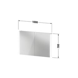 Duravit Ketho.2 Spiegelschrank Wandmontage 157x1000x700mm, Weiß, 2 Türen L/R L... DURAVIT-K27137000002000 4063382812094 (Abb. 1)