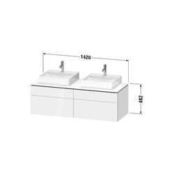 Duravit L-Cube Konsolen-WTU wandh. 550x1420x482mm Schwarz HG, mittig, mit KSP,... DURAVIT-LC4872B40400000 4063382889522 (Abb. 1)