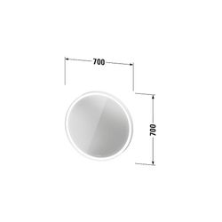 Duravit L-Cube Spiegel Wandmontage 67x700x700mm, Weiß, LED, 18W, Betätigung Se... DURAVIT-LC7375018180100 4067116102109 (Abb. 1)