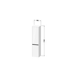Duravit Ketho.2 Hochschrank Dekor 360x400x1760mm Basalt Matt, 2 Türen L, Griff... DURAVIT-K21329L43430000 4063382817754 (Abb. 1)