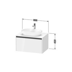 Duravit Ketho.2 Konsolen-WTU wandh. 550x800x459mm Eiche Marmoriert Matt, mit K... DURAVIT-K24885055550000 4067116350302 (Abb. 1)