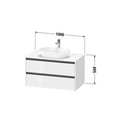 Duravit Ketho.2 Konsolenwaschtischunterbau wandh. 550x1000x568mm Eiche Marmori... DURAVIT-K24896055550000 4067116350579 (Abb. 1)