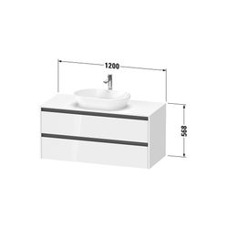 Duravit Ketho.2 Konsolenwaschtischunterbau wandh. 550x1200x568mm Eiche Marmori... DURAVIT-K24897055550000 4067116350586 (Abb. 1)