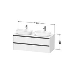 Duravit Ketho.2 Konsolenwaschtischunterbau wandh 550x1400x568mm B, Eiche Marmo... DURAVIT-K24898B55550000 4067116350593 (Abb. 1)