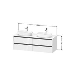 Duravit Ketho.2 Konsolenwaschtischunterbau wandh. 550x1600x568mm Taupe SM, mit... DURAVIT-K24899R83830000 4063382826619 (Abb. 1)