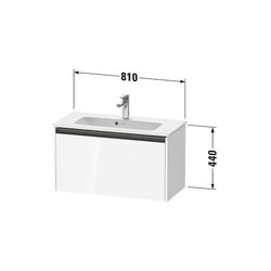 Duravit Ketho.2 Waschtischunterbau wandh. 390x810x440mm, Compact Betongrau Mat... DURAVIT-K25056007070000 4063382812643 (Abb. 1)