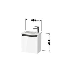 Duravit Ketho.2 Waschtischunterbau wandh. 292x410x440mm, R, Mattweiß, Griff An... DURAVIT-K25060R18180000 4063382834942 (Abb. 1)