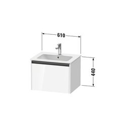 Duravit Ketho.2 Waschtischunterbau wandhäng. 480x610x440mm, Basalt Matt/ Griff... DURAVIT-K25062043430000 4063382814265 (Abb. 1)