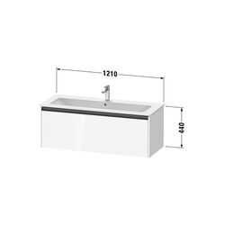 Duravit Ketho.2 Waschtischunterbau wandh. 480x1210x440mm, Eiche Mar. Matt, Gri... DURAVIT-K25065055550000 4067116356946 (Abb. 1)