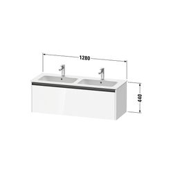 Duravit Ketho.2 Waschtischunterbau wandh. 480x1280x440mm, Eiche Mar. Matt, Gri... DURAVIT-K25066055550000 4067116356984 (Abb. 1)