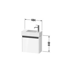 Duravit Ketho.2 Waschtischunterbau wandh. 238x484x440mm, R, Weiß Hochglanz, Gr... DURAVIT-K25072R22220000 4063382822581 (Abb. 1)