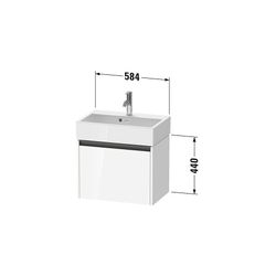 Duravit Ketho.2 Waschtischunterbau wandh. 390x584x440mm, Compact Mattweiß, Gri... DURAVIT-K25073018180000 4063382822659 (Abb. 1)