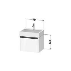 Duravit Ketho.2 Waschtischunterbau wandhäng. 460x584x440mm, Taupe Matt, Griff ... DURAVIT-K25075091910000 4063382823175 (Abb. 1)