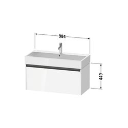 Duravit Ketho.2 Waschtischunterbau wandh. 460x984x440mm, Eiche Marmoriert Matt... DURAVIT-K25078055550000 4067116357356 (Abb. 1)