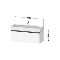 Duravit Ketho.2 Waschtischunterbau wandh. 460x1184x440mm, Eiche Mar. Matt, Gri... DURAVIT-K25079055550000 4067116357363 (Abb. 1)