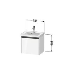 Duravit Ketho.2 Waschtischunterbau wandh. 375x484x440mm, Eiche Marmoriert Matt... DURAVIT-K25080055550000 4067116357370 (Abb. 1)