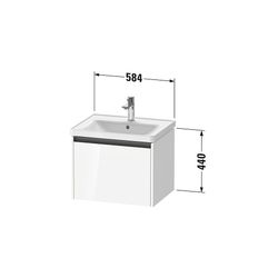 Duravit Ketho.2 Waschtischunterbau wandh. 455x584x440mm, Eiche Marmoriert Matt... DURAVIT-K25081055550000 4067116357387 (Abb. 1)