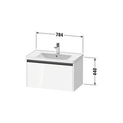 Duravit Ketho.2 Waschtischunterbau wandh. 455x784x440mm, Eiche Marmoriert Matt... DURAVIT-K25083055550000 4067116357400 (Abb. 1)