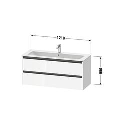 Duravit Ketho.2 Waschtischunterbau wandhäng. 480x1210x550mm, Eiche Marmoriert ... DURAVIT-K25265055550000 4067116357110 (Abb. 1)