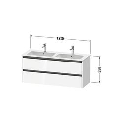Duravit Ketho.2 Waschtischunterbau wandhäng. 480x1280x550mm, Eiche Marmoriert ... DURAVIT-K25266055550000 4067116357479 (Abb. 1)