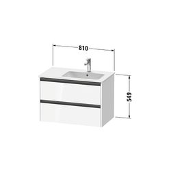 Duravit Ketho.2 Waschtischunterbau wandh. 480x810x549mm, Natur Eiche Matt, Gri... DURAVIT-K25268030300000 4063382821607 (Abb. 1)