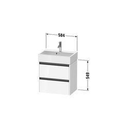 Duravit Ketho.2 Waschtischunterbau wandhäng. 390x584x549mm, Compact Graphit Ma... DURAVIT-K25273049490000 4063382822857 (Abb. 1)