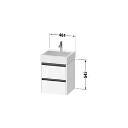 Duravit Ketho.2 Waschtischunterbau wandhäng. 460x484x549mm, Weiß Hochglanz, Gr... DURAVIT-K25274022220000 4063382823038 (Abb. 1)