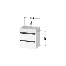 Duravit Ketho.2 Waschtischunterbau wandhäng. 460x584x549mm, Mattweiß, Griff An... DURAVIT-K25275018180000 4063382824271 (Abb. 1)